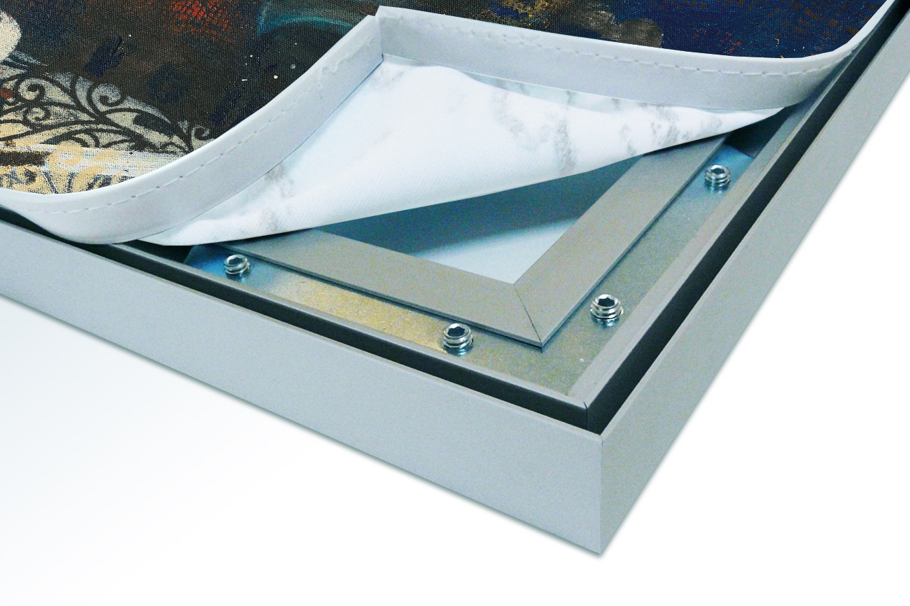 Close up textieldoek in frame los