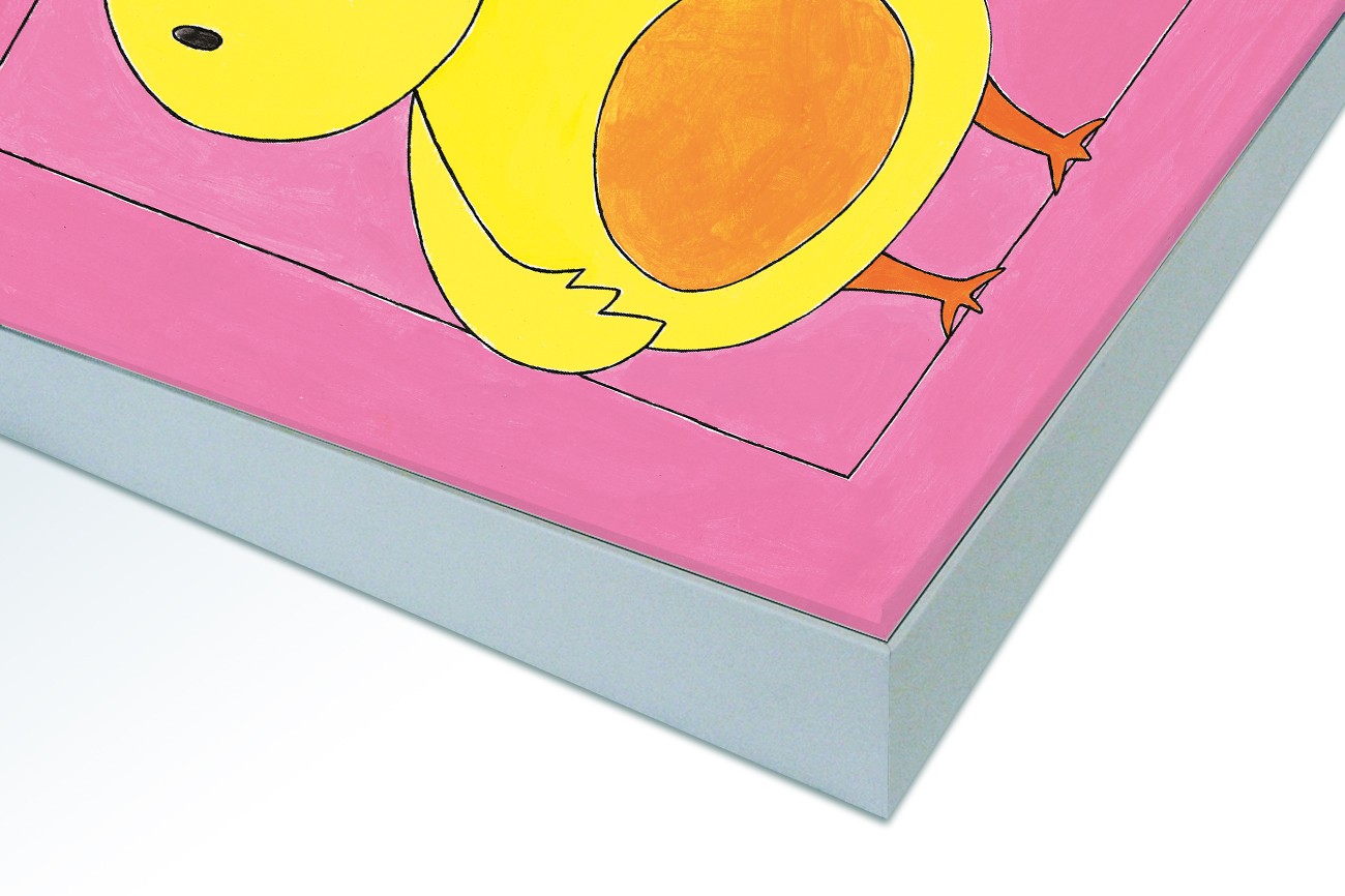 Close up textieldoek in frame gemonteerd