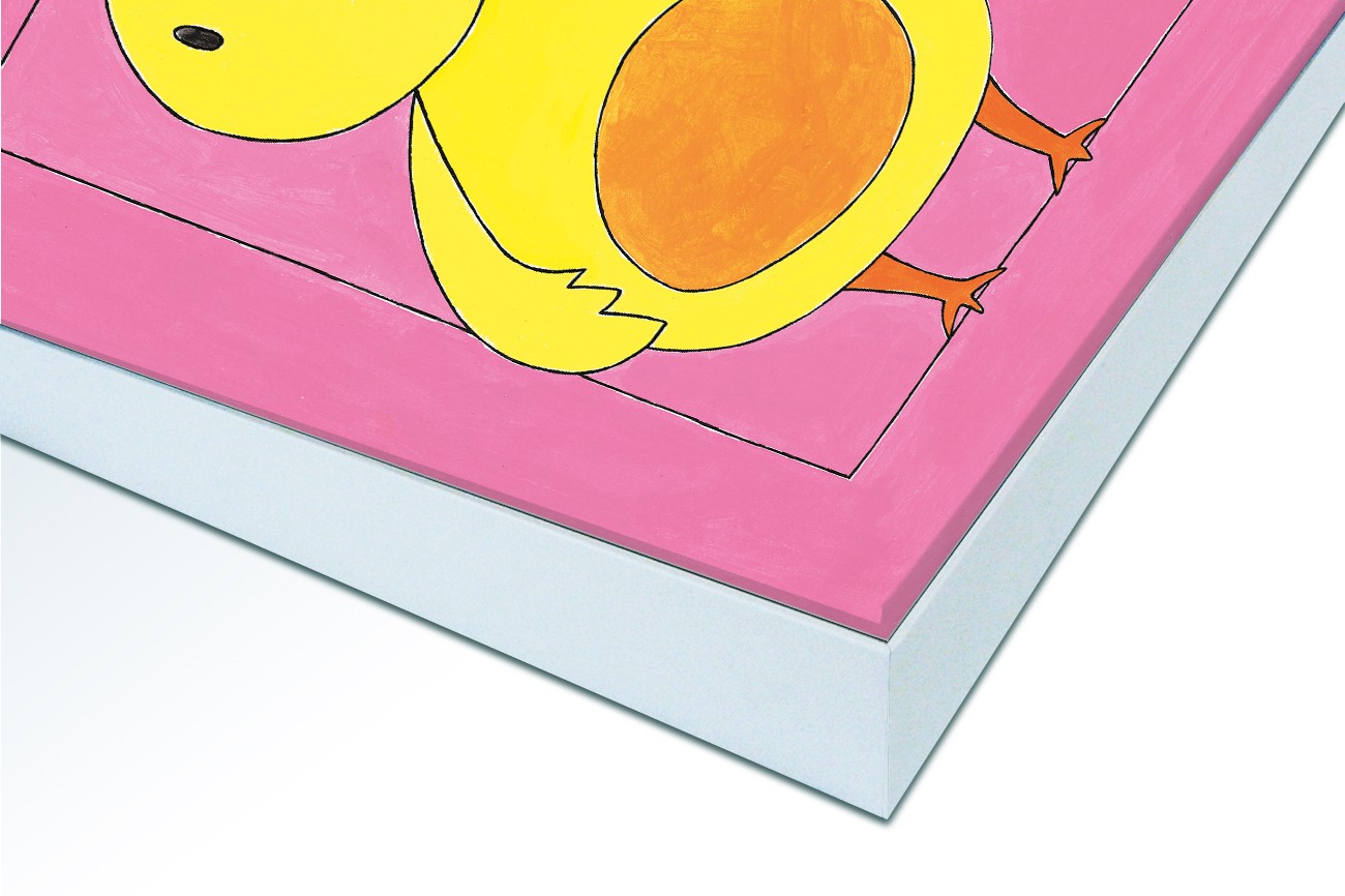 Close up textieldoek in frame gemonteerd wit