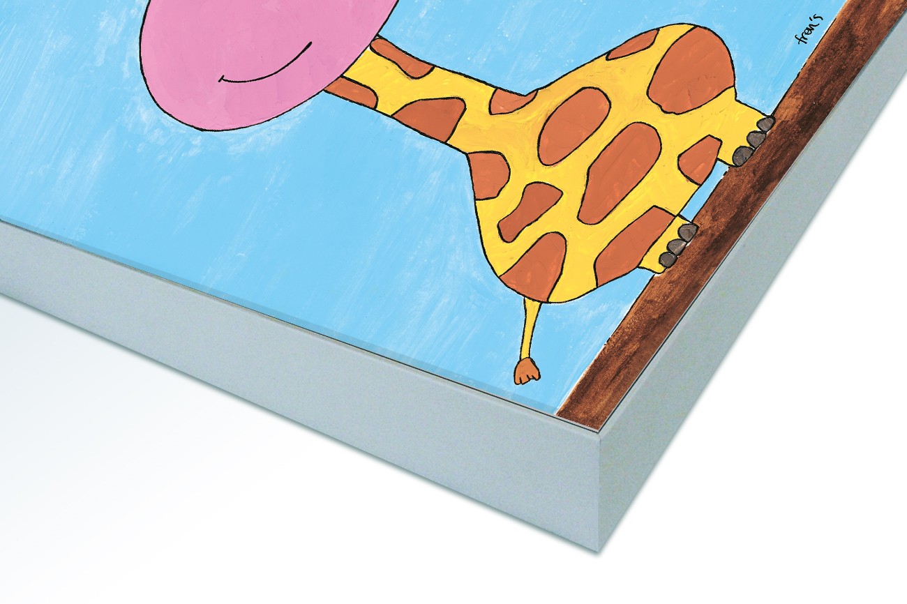 Close up textieldoek in frame gemonteerd