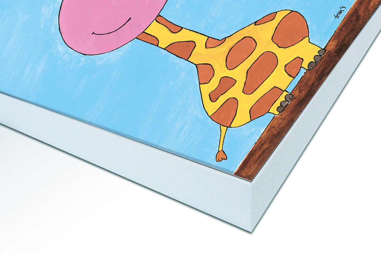 Close up textieldoek in frame gemonteerd wit