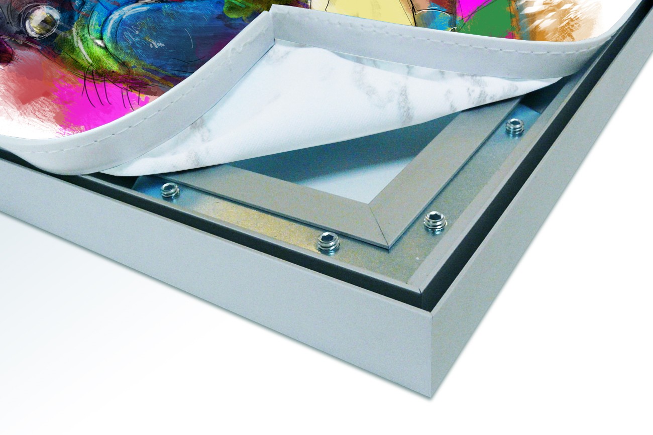 Close up textieldoek in frame los