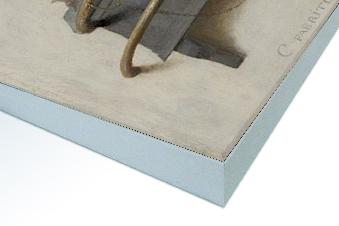 Close up textieldoek in frame gemonteerd