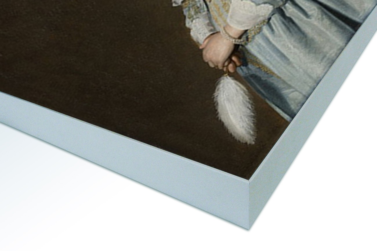 Close up textieldoek in frame gemonteerd