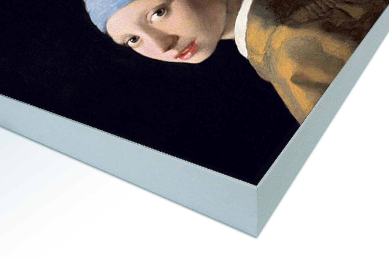 Close up textieldoek in frame gemonteerd