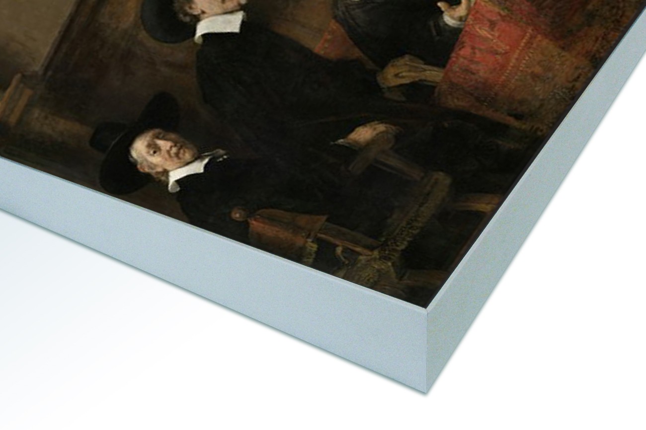 Close up textieldoek in frame gemonteerd