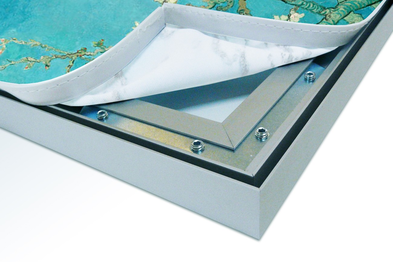 Close up textieldoek in frame los