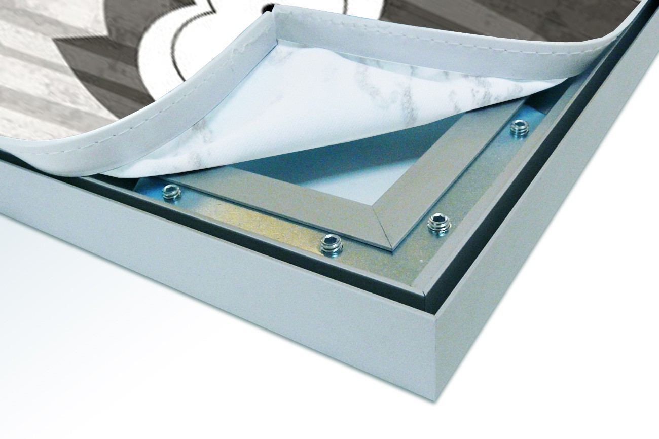 Close up textieldoek in frame los