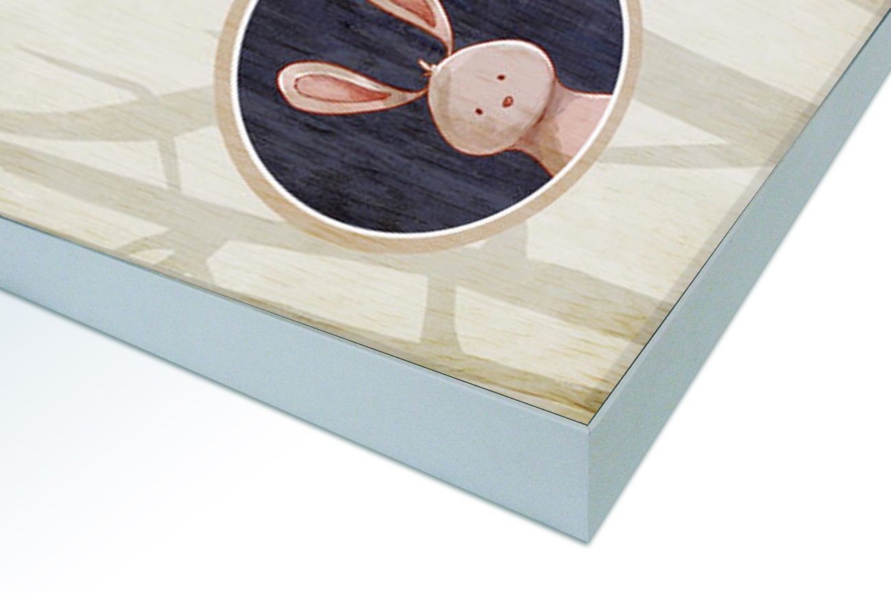 Close up textieldoek in frame gemonteerd