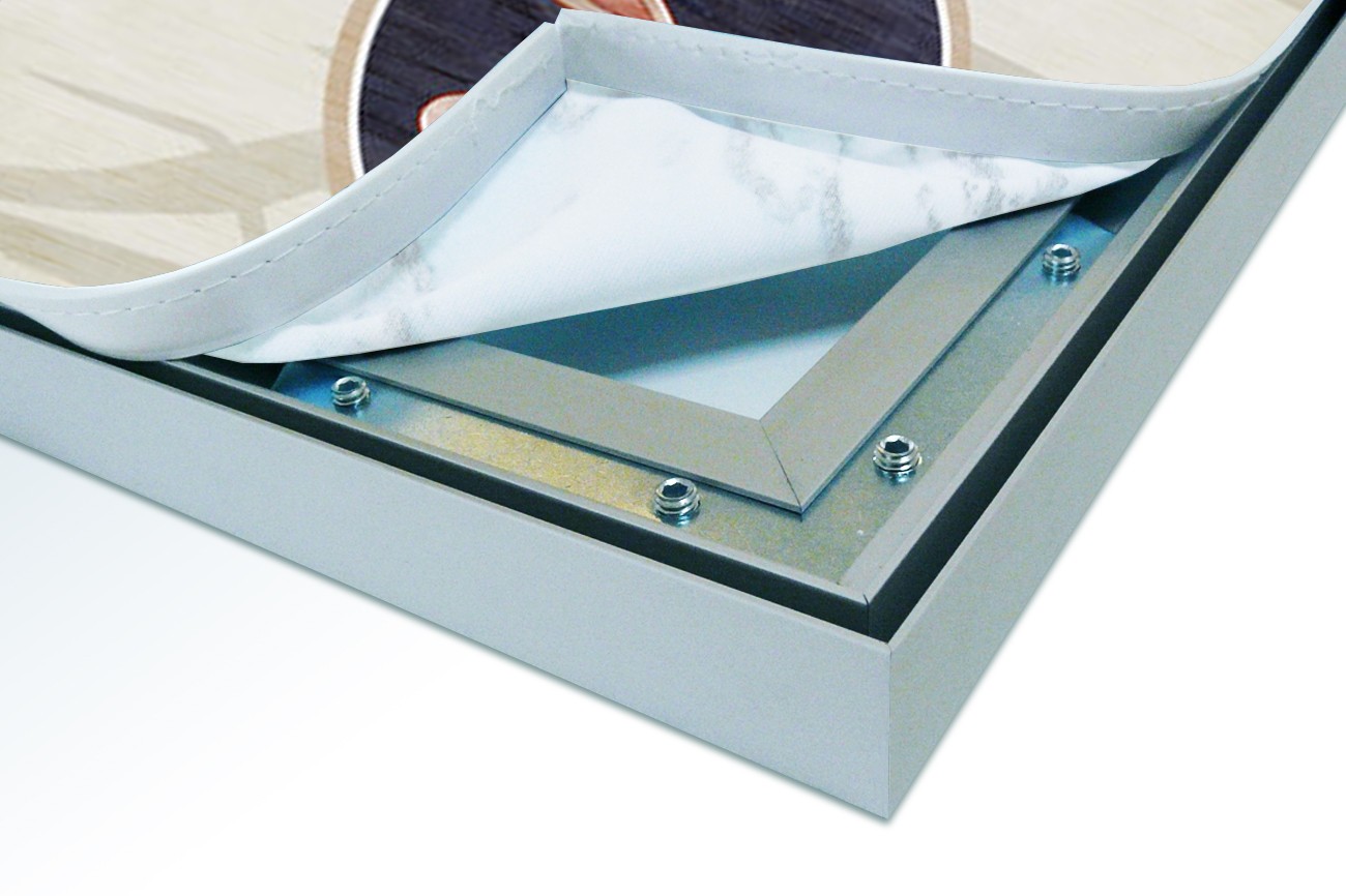 Close up textieldoek in frame los