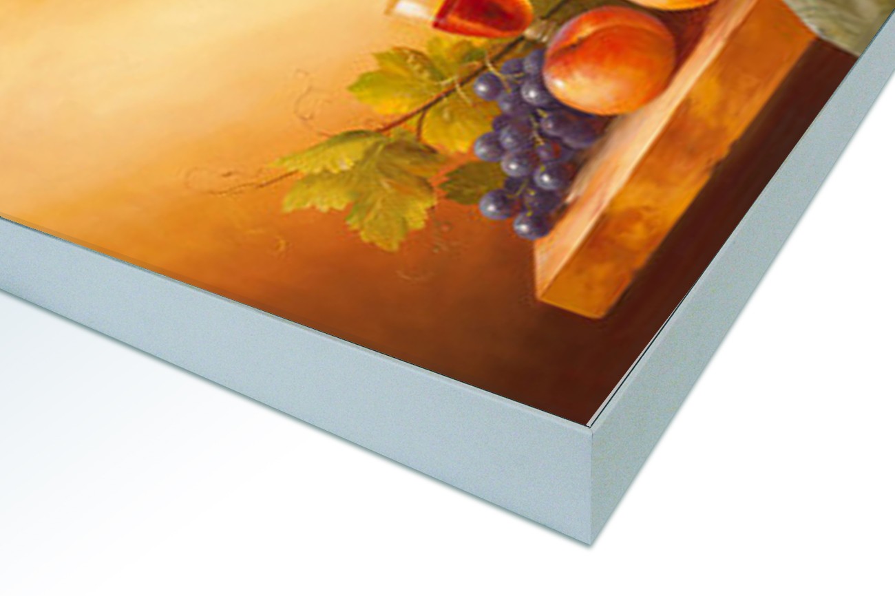 Close up textieldoek in frame gemonteerd