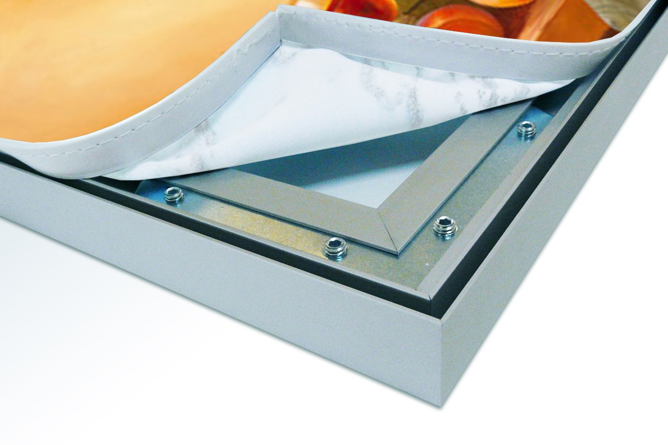 Close up textieldoek in frame los