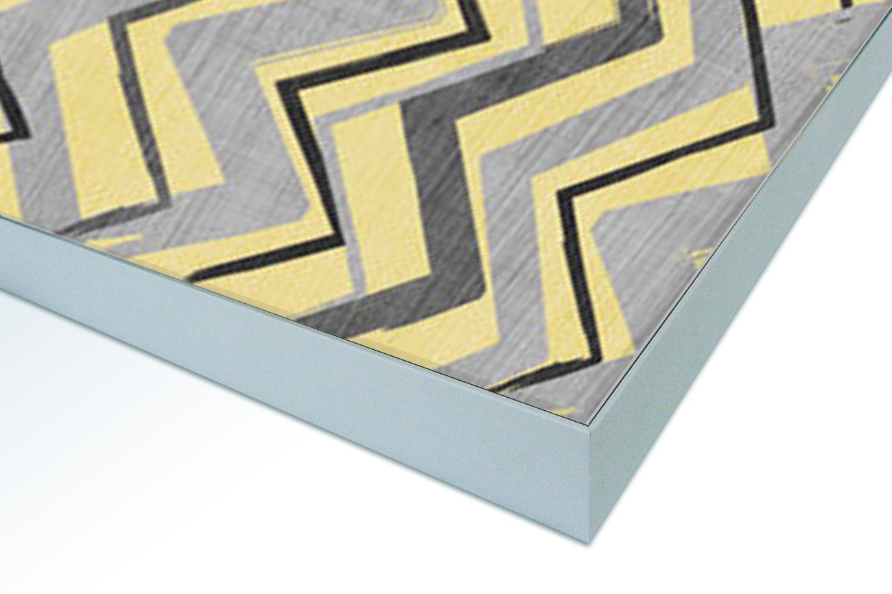 Close up textieldoek in frame gemonteerd