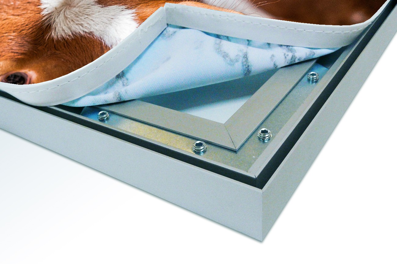 Close up textieldoek in frame los