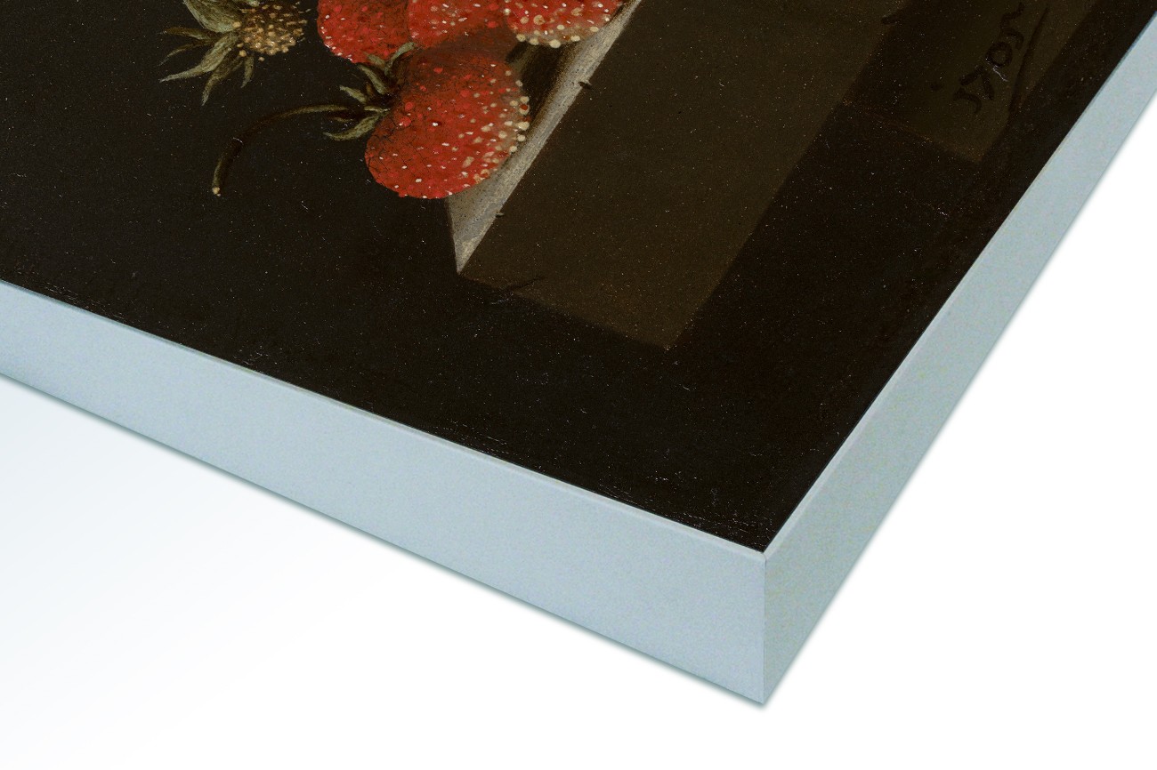 Close up textieldoek in frame gemonteerd