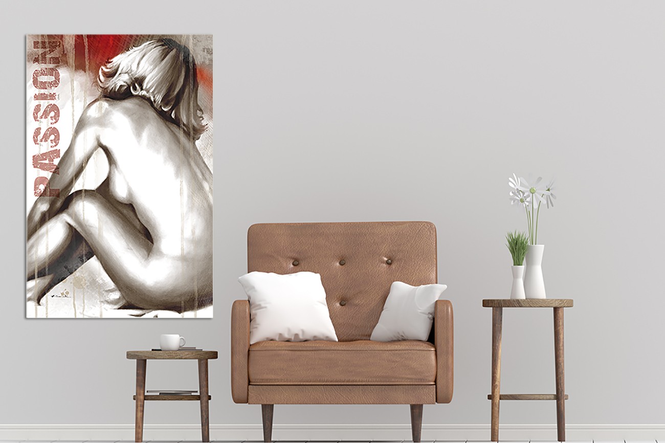 Prachtig portret van een dame in het zwart wit van Warminski met de titel Passion III