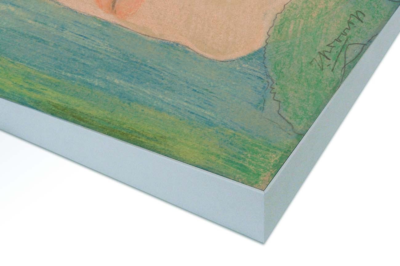 Textieldoek gemonteerd in frame zilver