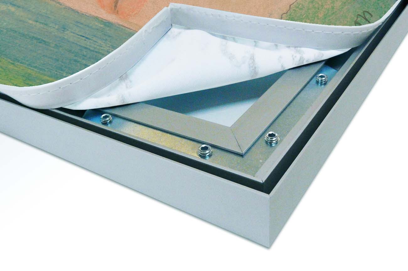 Textieldoek los in frame zilver