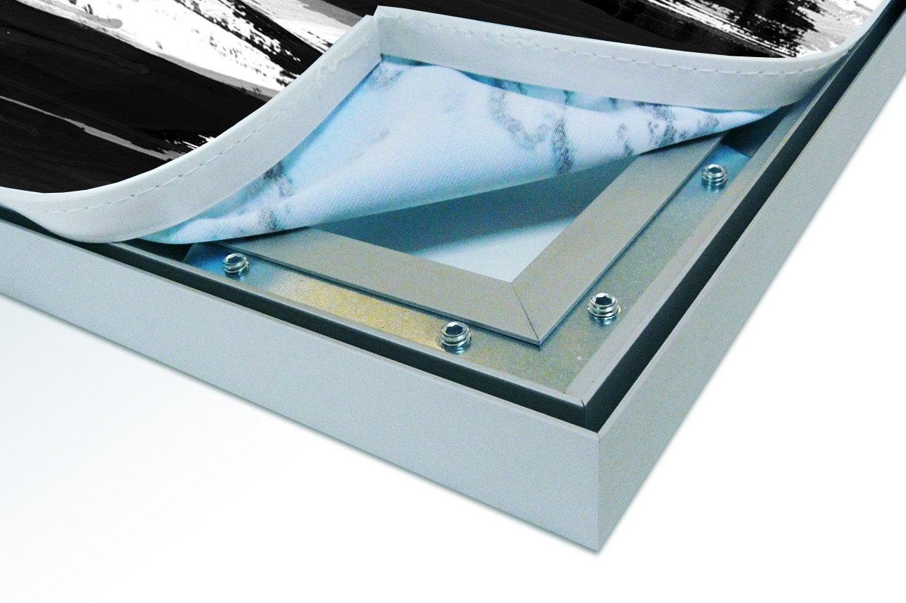 Close up textieldoek in frame los