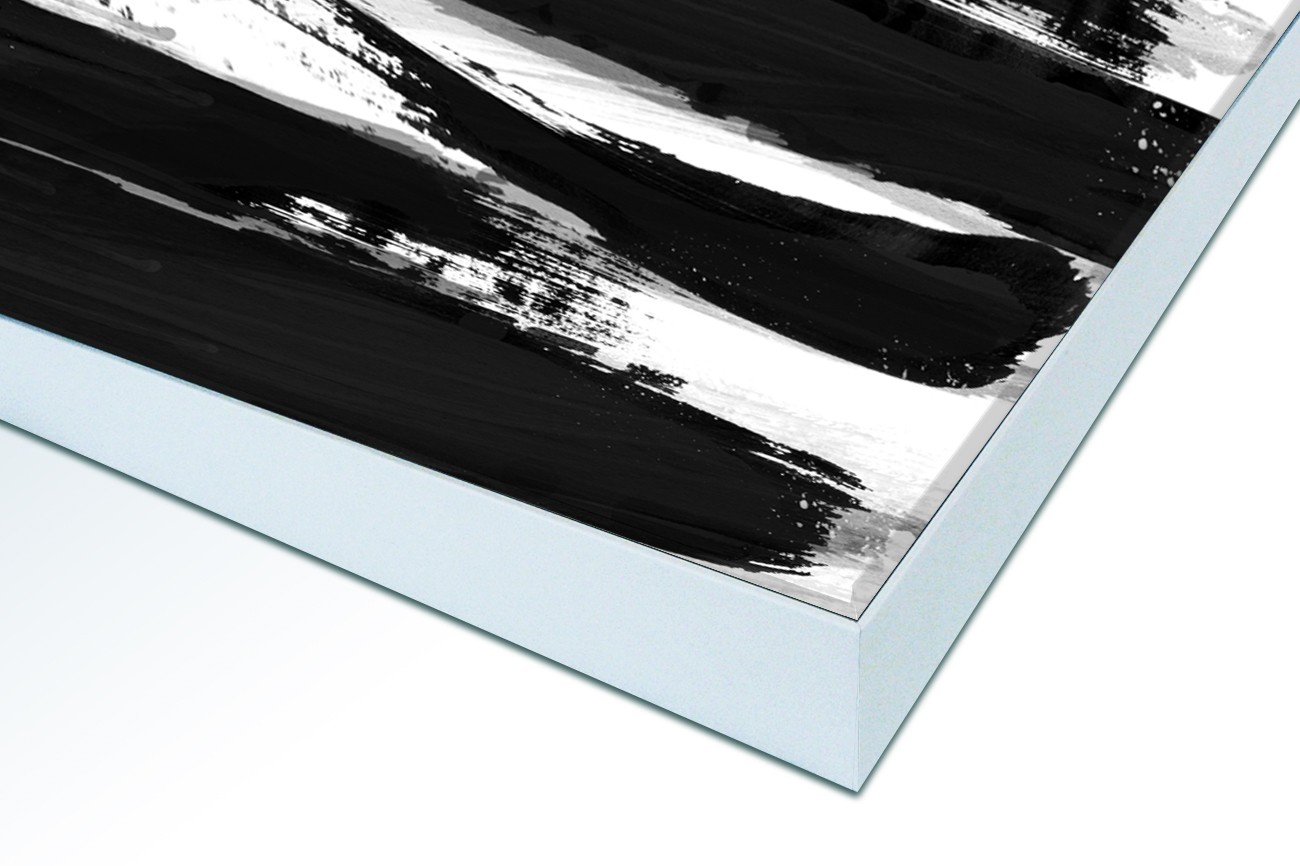 Close up textieldoek in frame gemonteerd wit