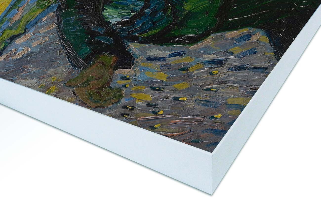 Close up textieldoek in frame gemonteerd wit