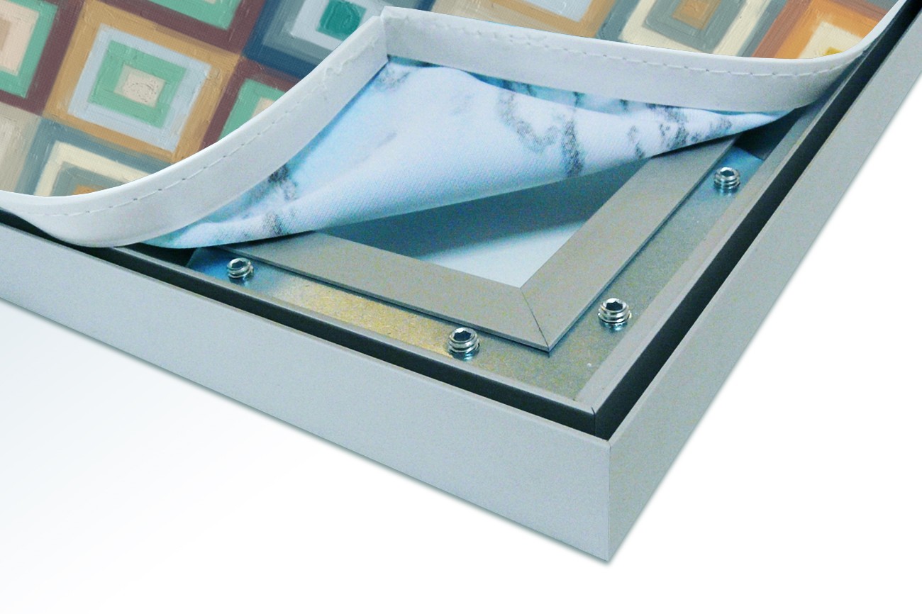 Close up textieldoek in frame los