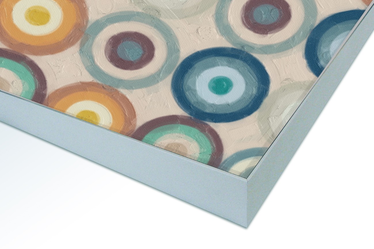 Close up textieldoek in frame gemonteerd