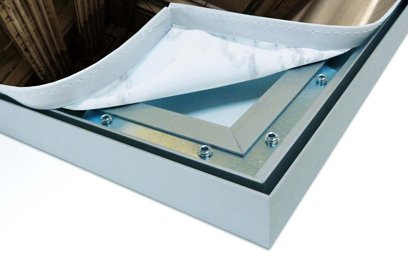 Close up textieldoek in frame los