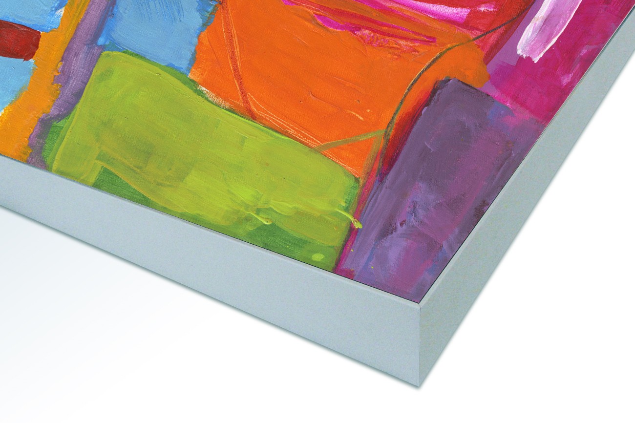 Close up textieldoek in frame gemonteerd