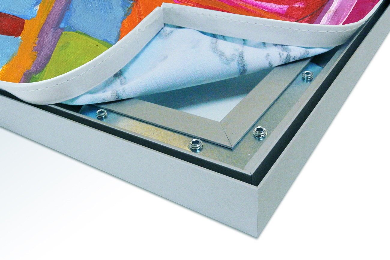 Close up textieldoek in frame los