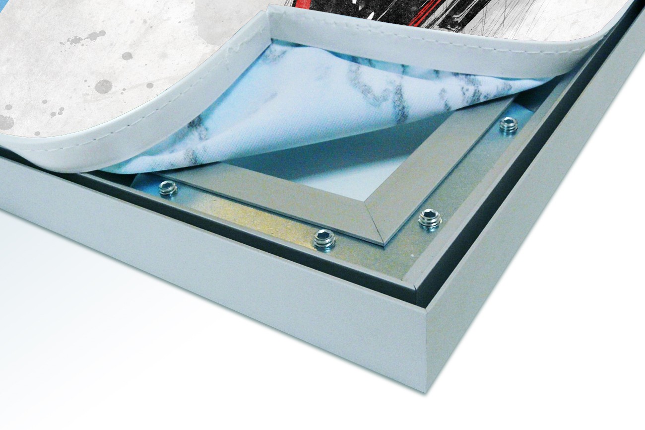 Close up textieldoek in frame los