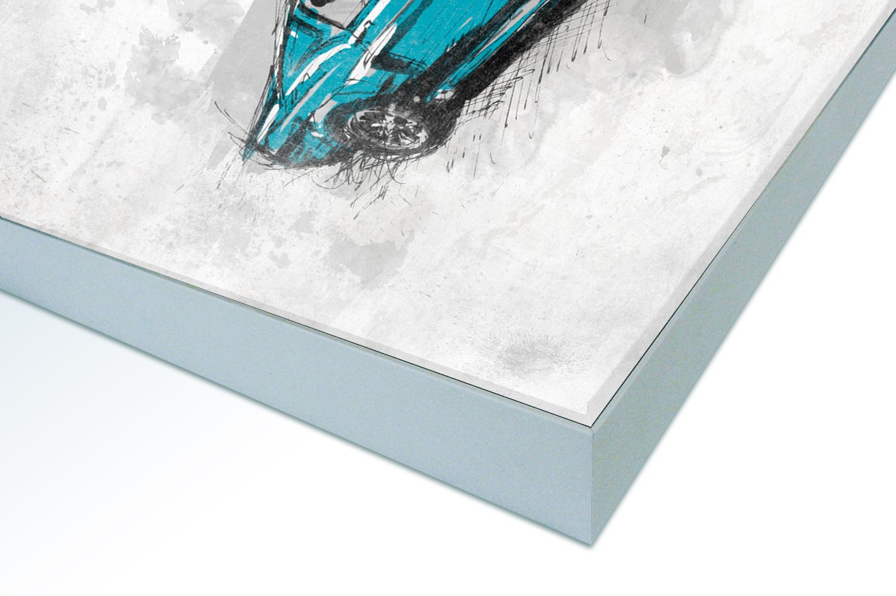 Close up textieldoek in frame gemonteerd