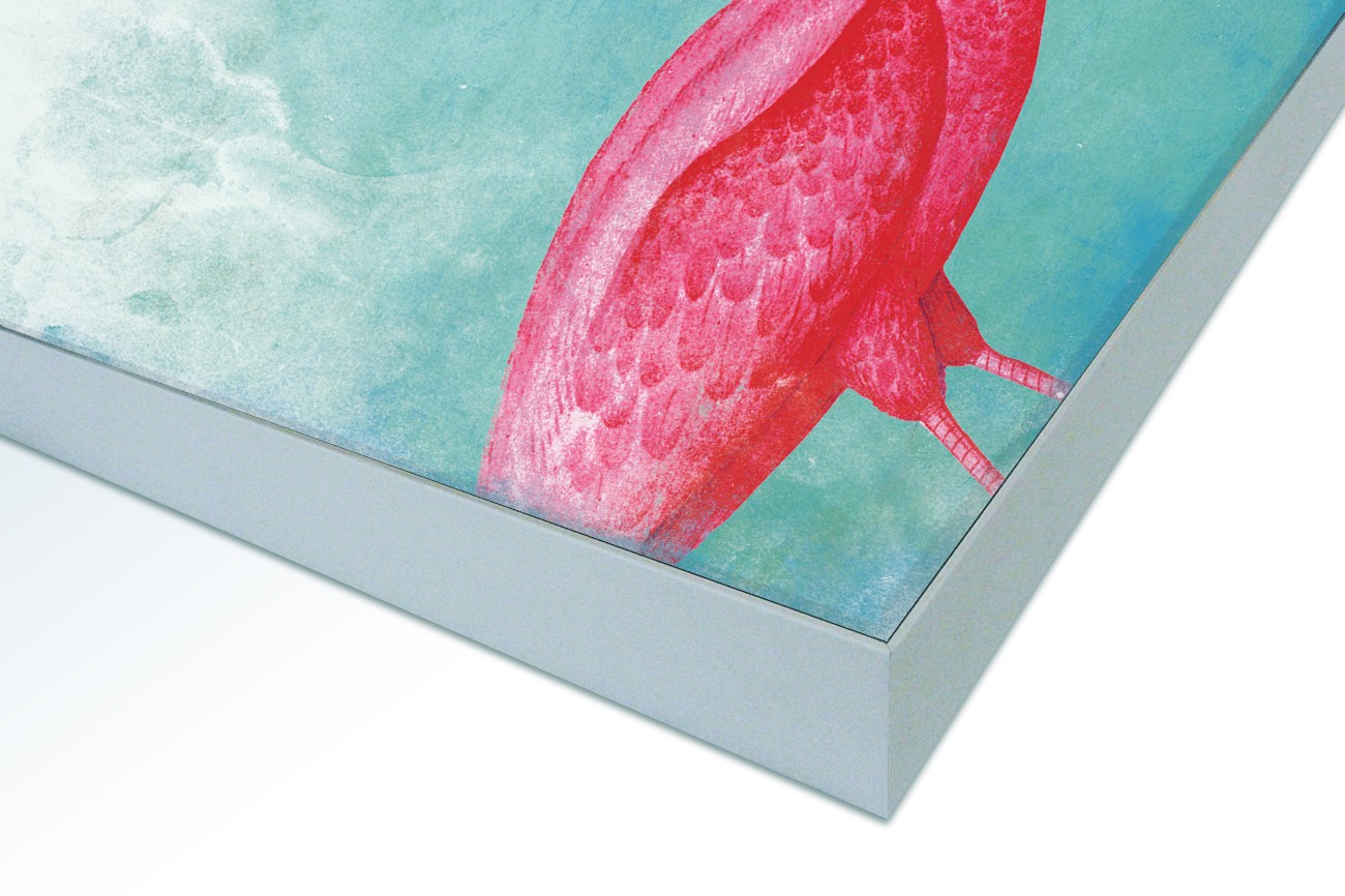 Close up textieldoek in frame gemonteerd