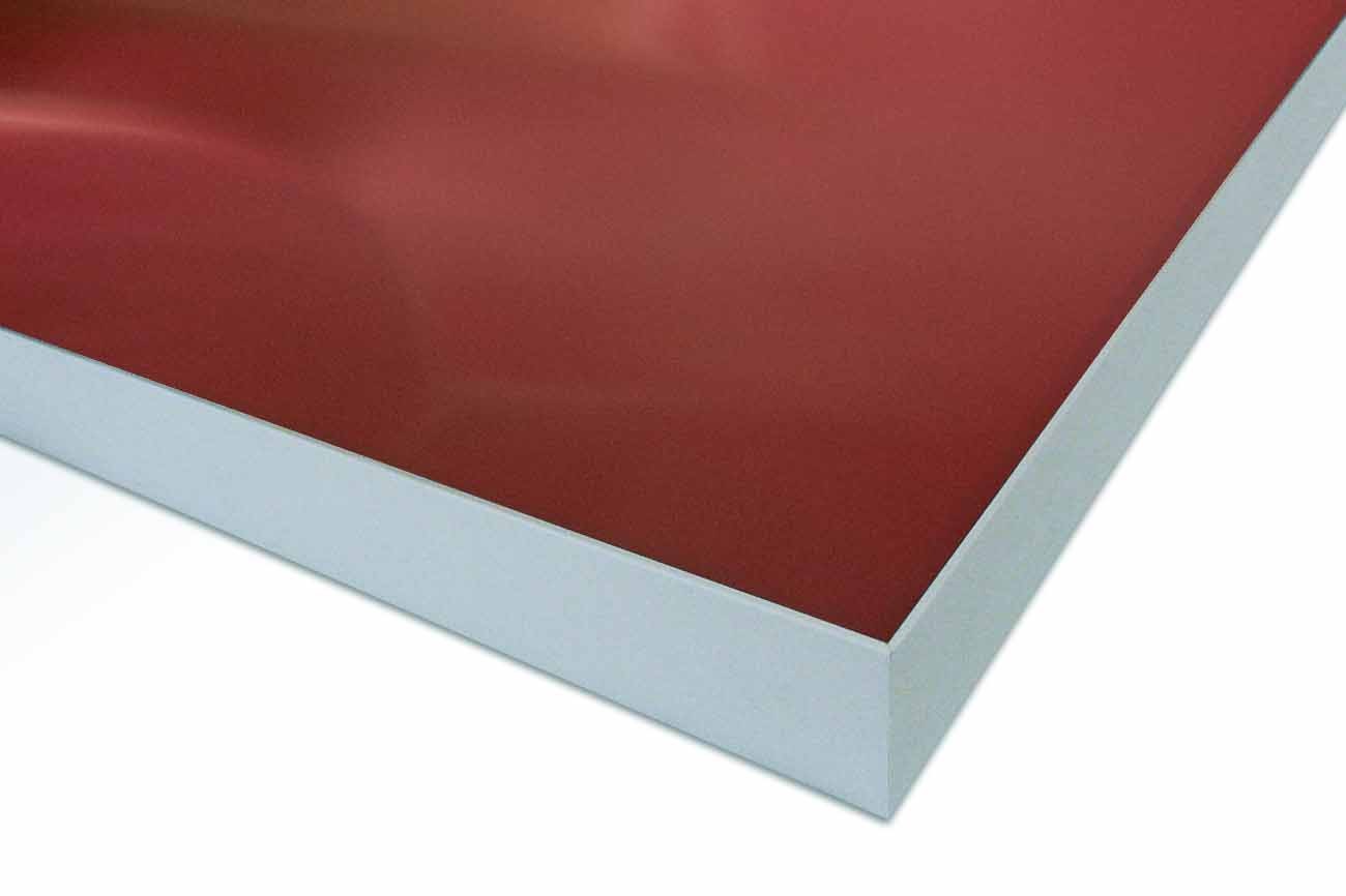 Close up textieldoek gemonteerd in frame zilver