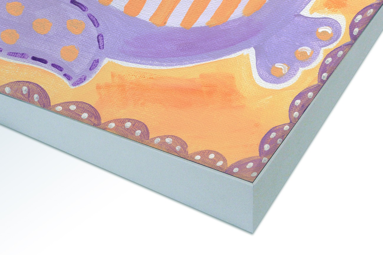 Close up textieldoek in frame gemonteerd