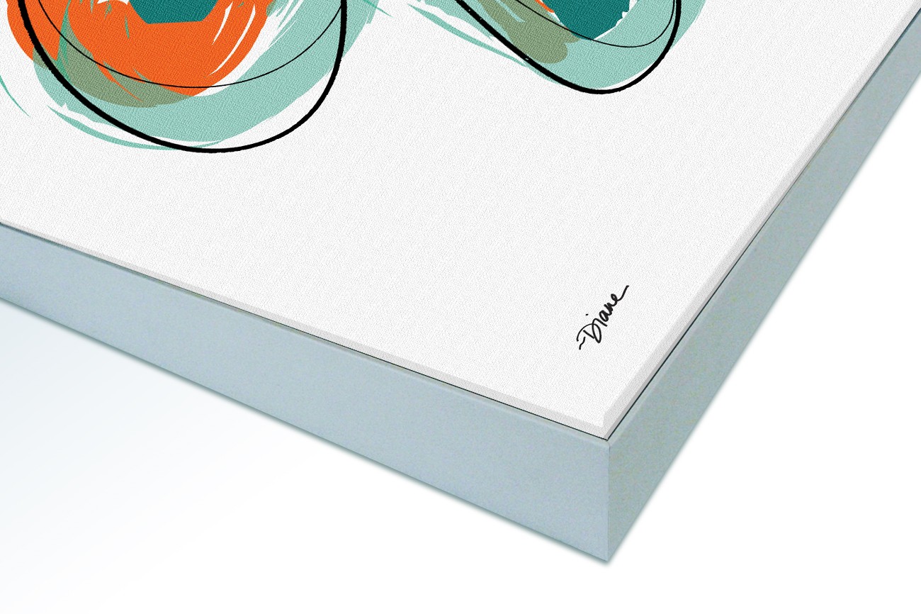 Close up textieldoek in frame gemonteerd