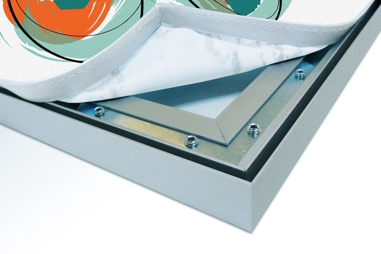 Close up textieldoek in frame los