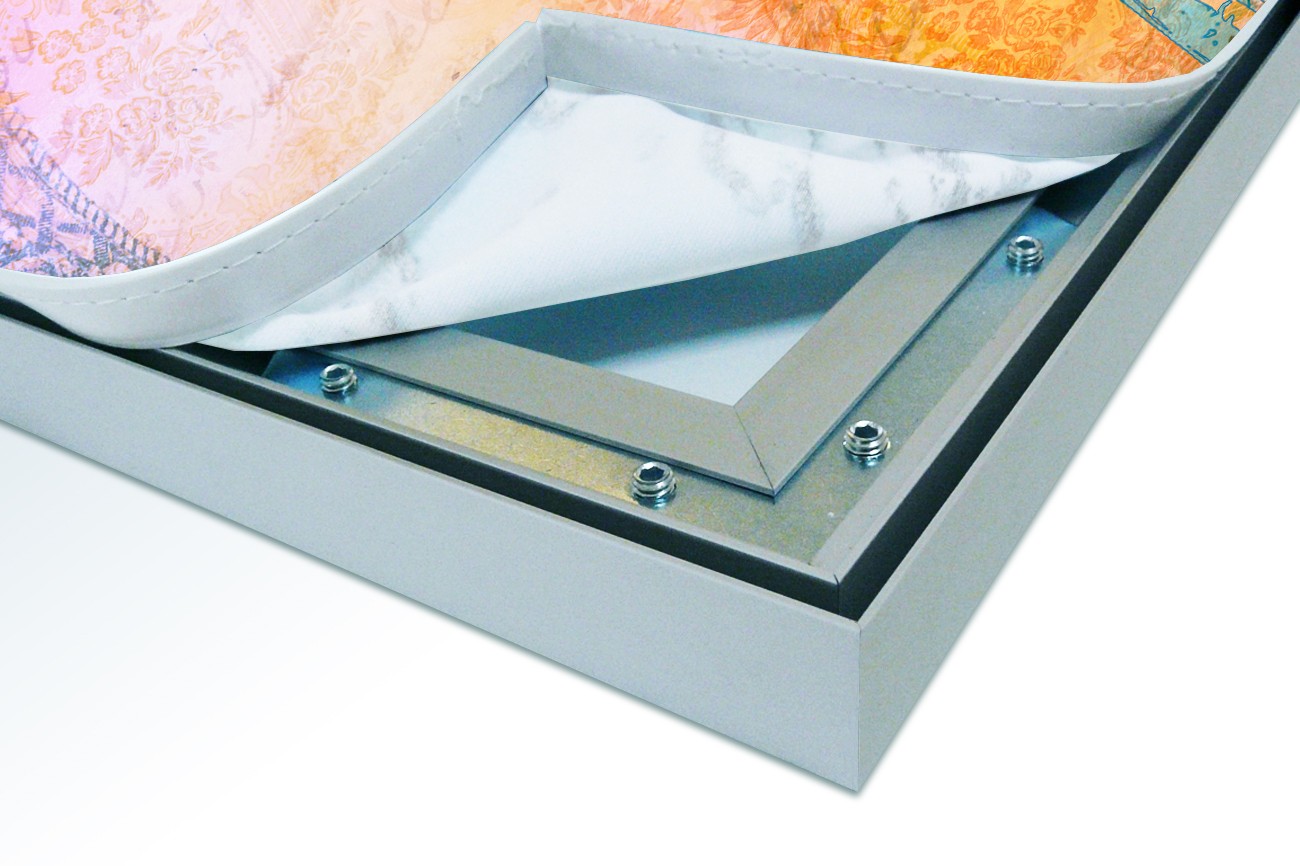 Close up textieldoek in frame los