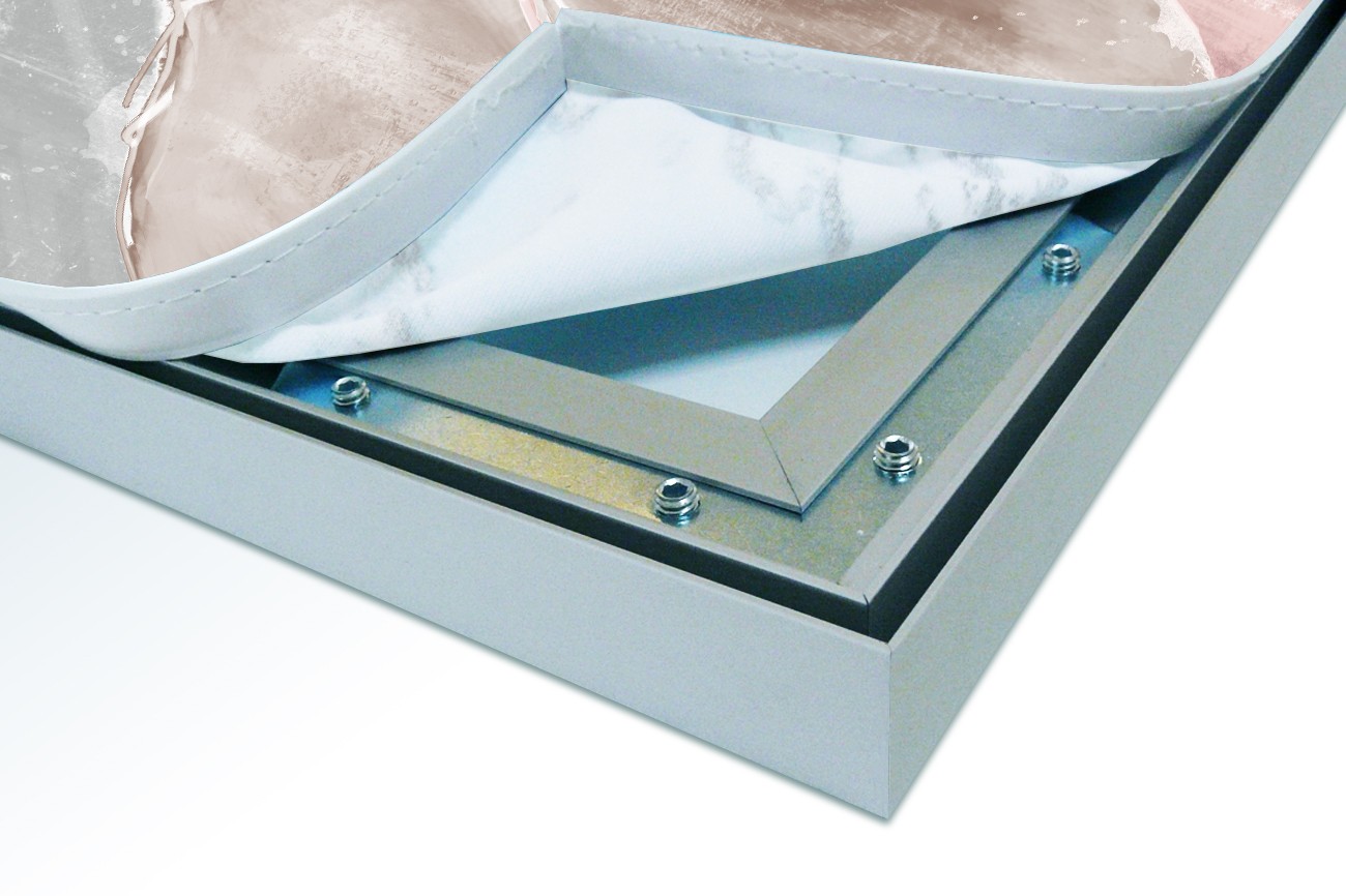 Close up textieldoek in frame los