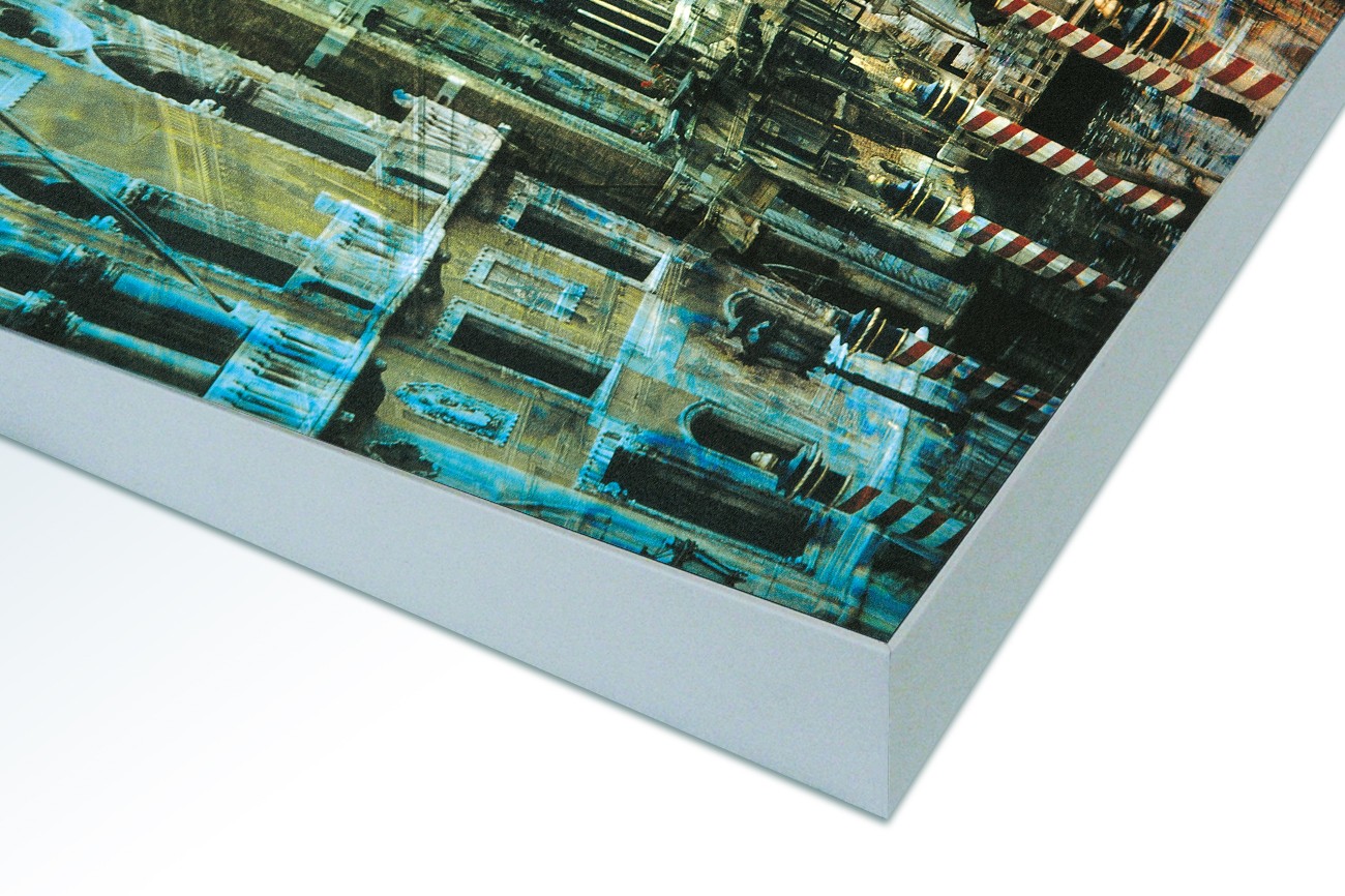 Close up textieldoek in frame gemonteerd