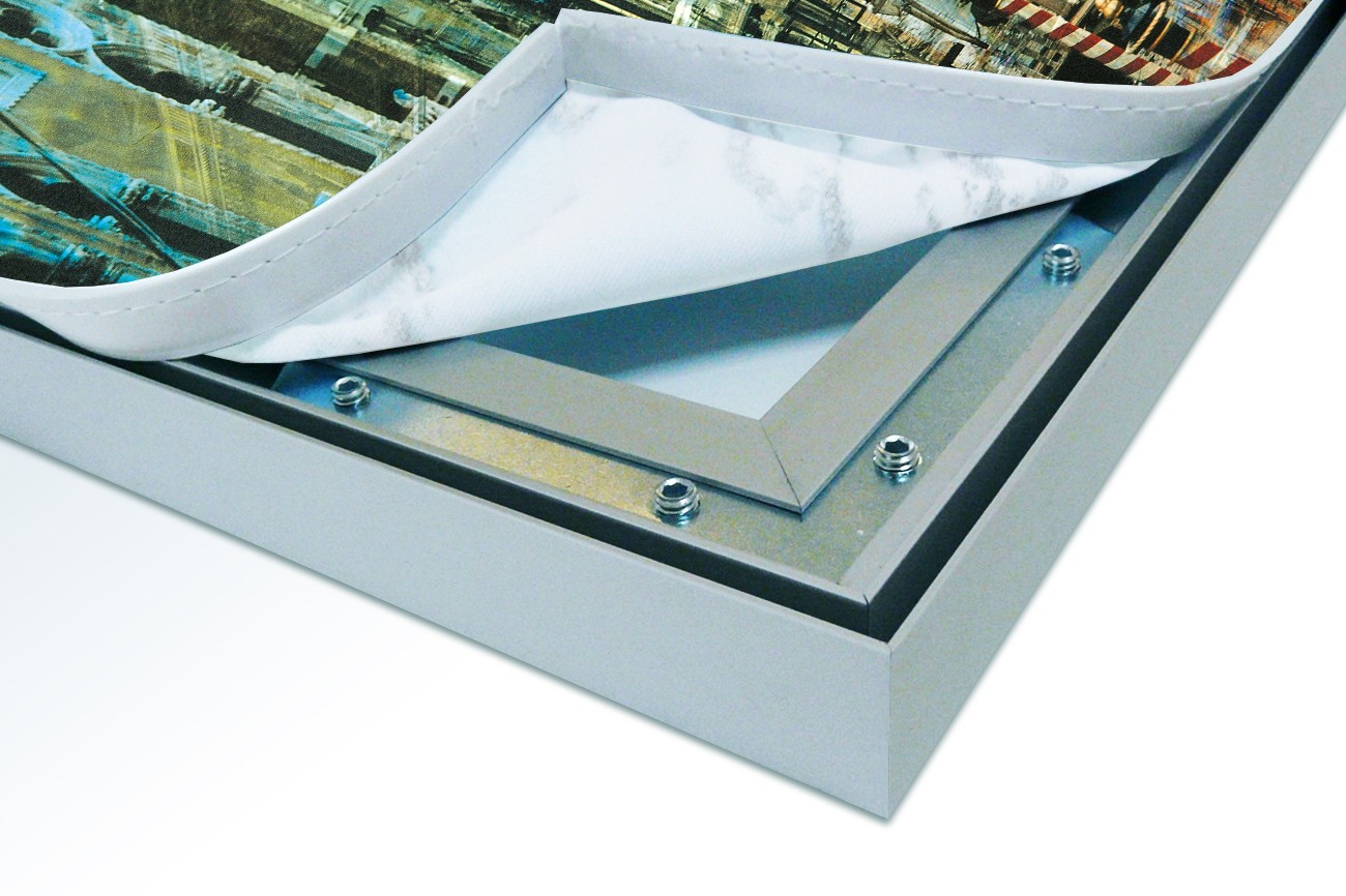 Close up textieldoek in frame los