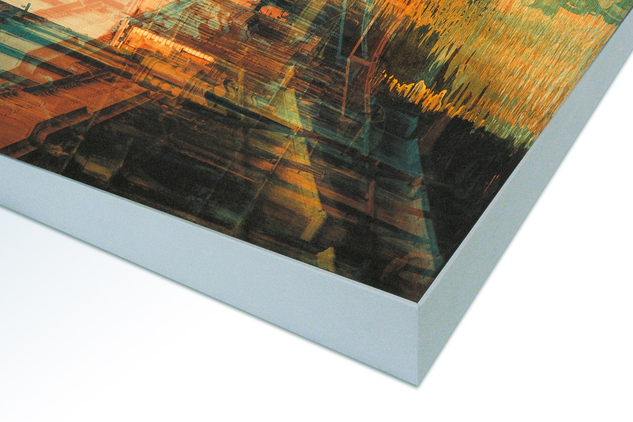 Close up textieldoek in frame gemonteerd