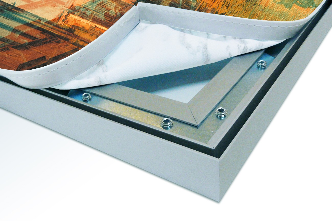 Close up textieldoek in frame los