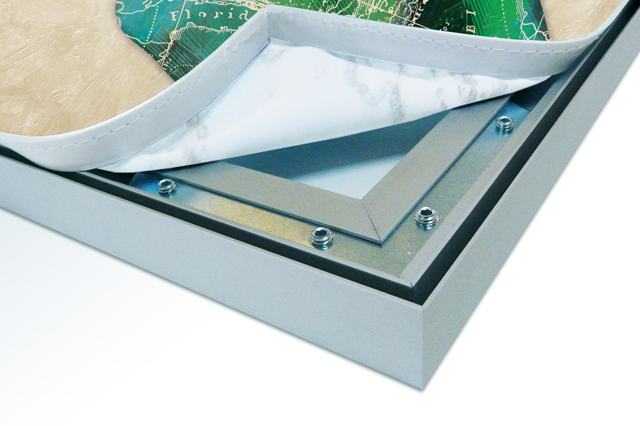 Close up textieldoek in frame los