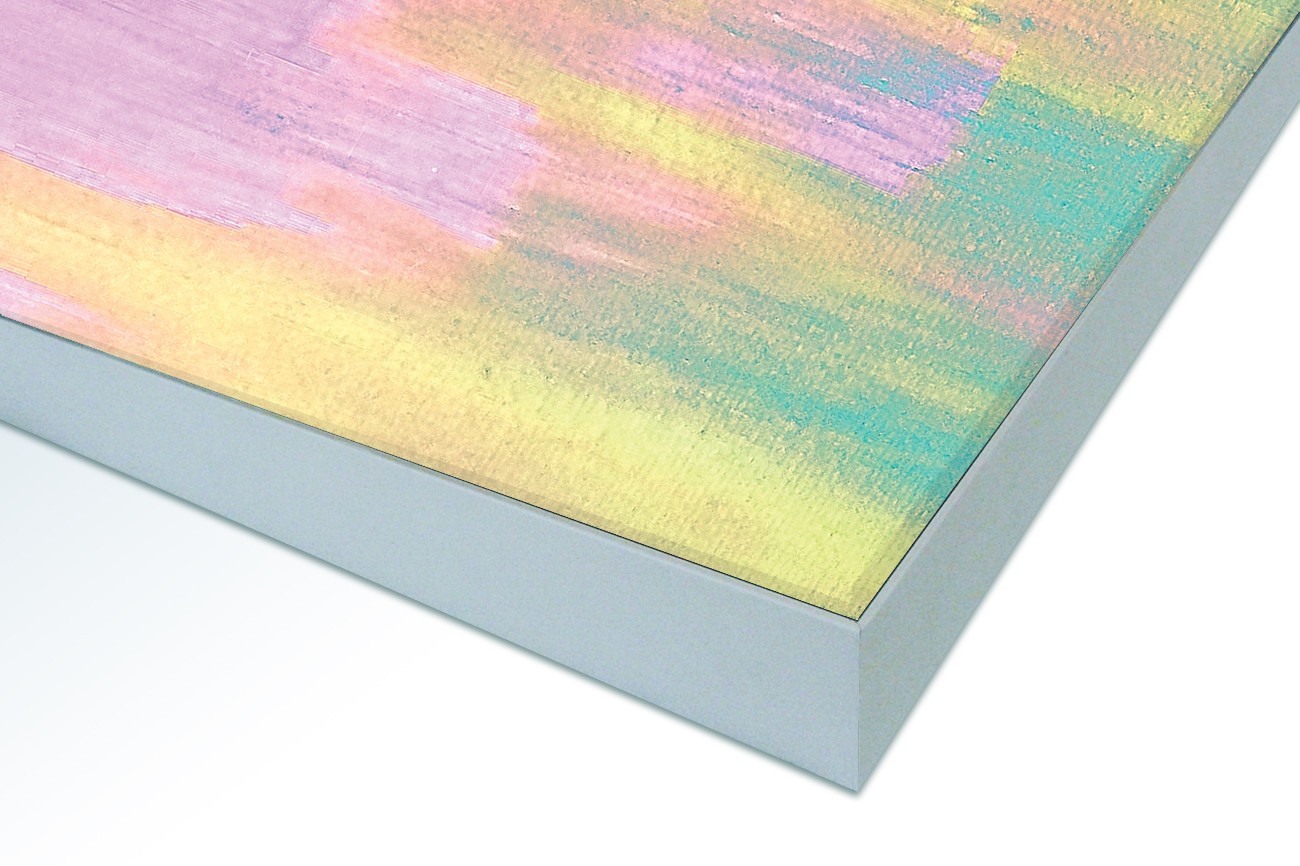 Close up textieldoek in frame gemonteerd