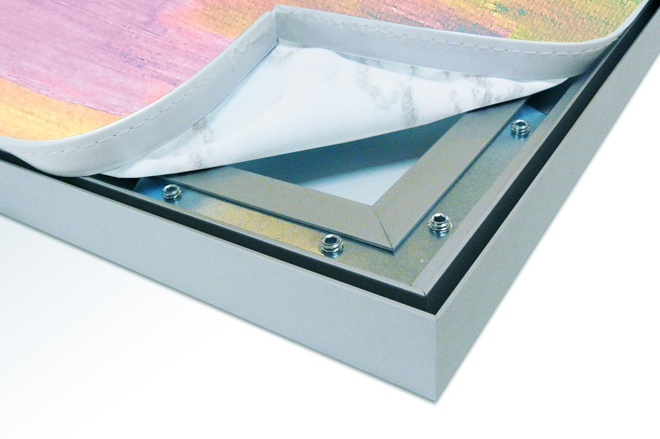 Close up textieldoek in frame los