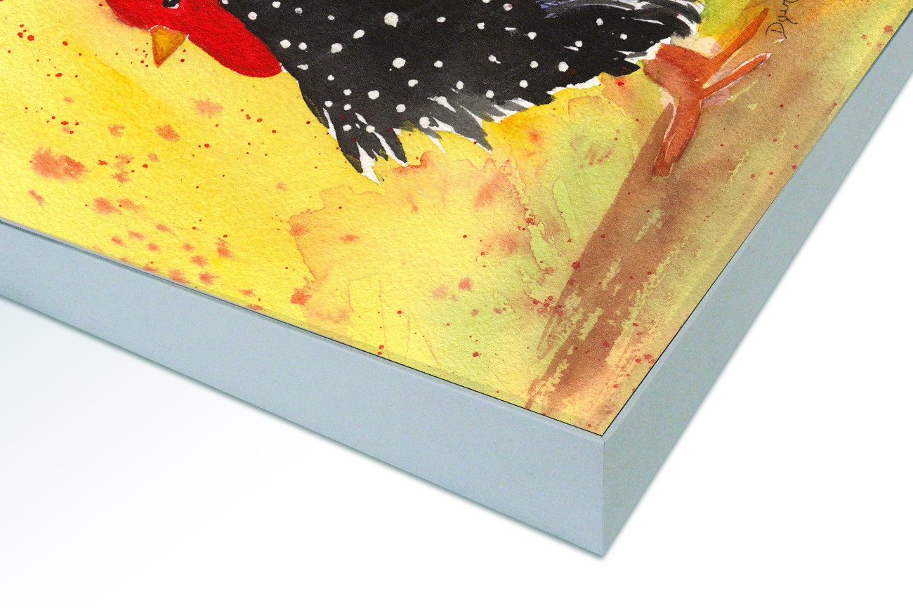 Close up textieldoek in frame gemonteerd