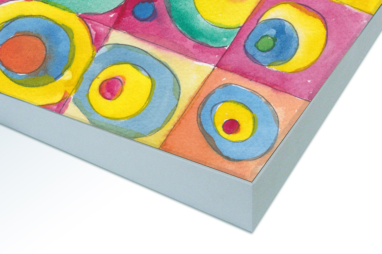 Close up textieldoek in frame gemonteerd