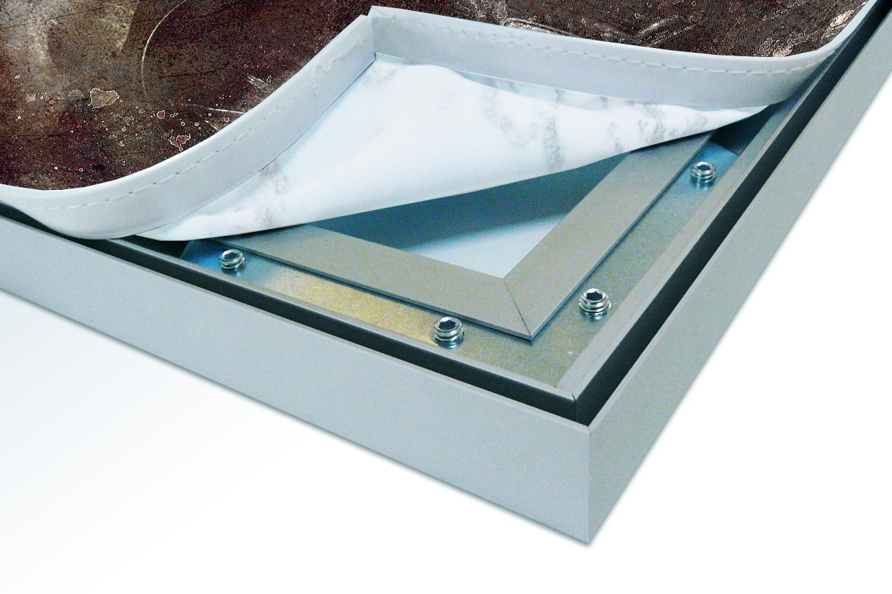 Close up textieldoek in frame los