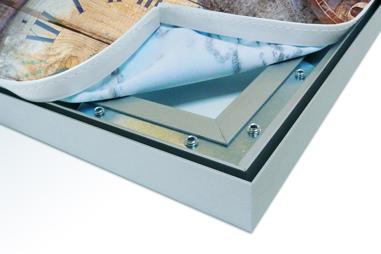 Close up textieldoek in frame los